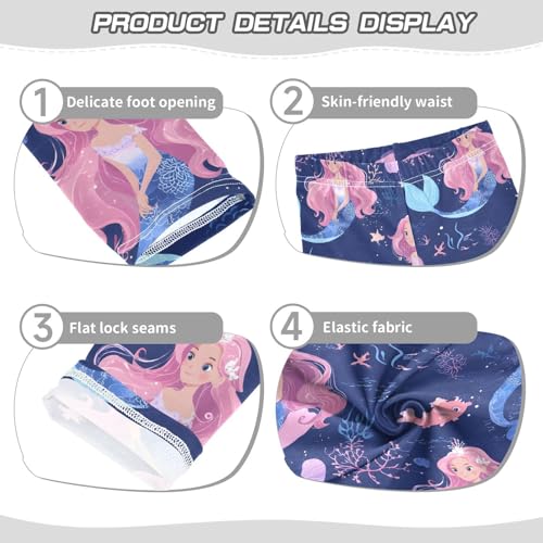 ALAZA Girls' Leggings Children's Yoga Pants Skinny Printed Dance Mermaid Lovely Comfortable 4T2