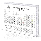 BIROYAL Periodensystem der Elemente, Acryl Periodic Table mit 83 Echten Elementen (16 x 12 x 2,7cm), Periodic Table with Real Elements, Periodensystem Display Geschenk für Lehrer Studenten Schüler