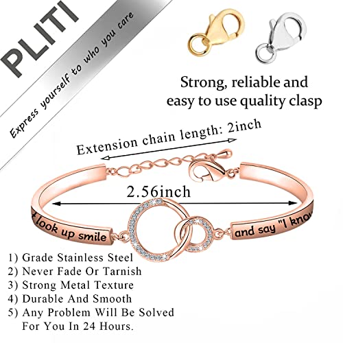 Image of PLITI Sympathy Gift Memorial Jewelry In Memory Of Loved One Bangle Sometimes I Just Look Up Smile And Say I Know That Was You Remembrance Bracelet