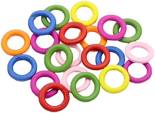 48pcs OD2.0x ID1.4CM Mixed Colors Wood Ring