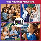YunLone Kids Karaoke Machine with 2 Wireless Microphones, Bluetooth 5.3 Speaker, Vocal Effects (Child, Male, Female, Monster Voice, Voice Removal), Modern, Compact, Black - Image 6