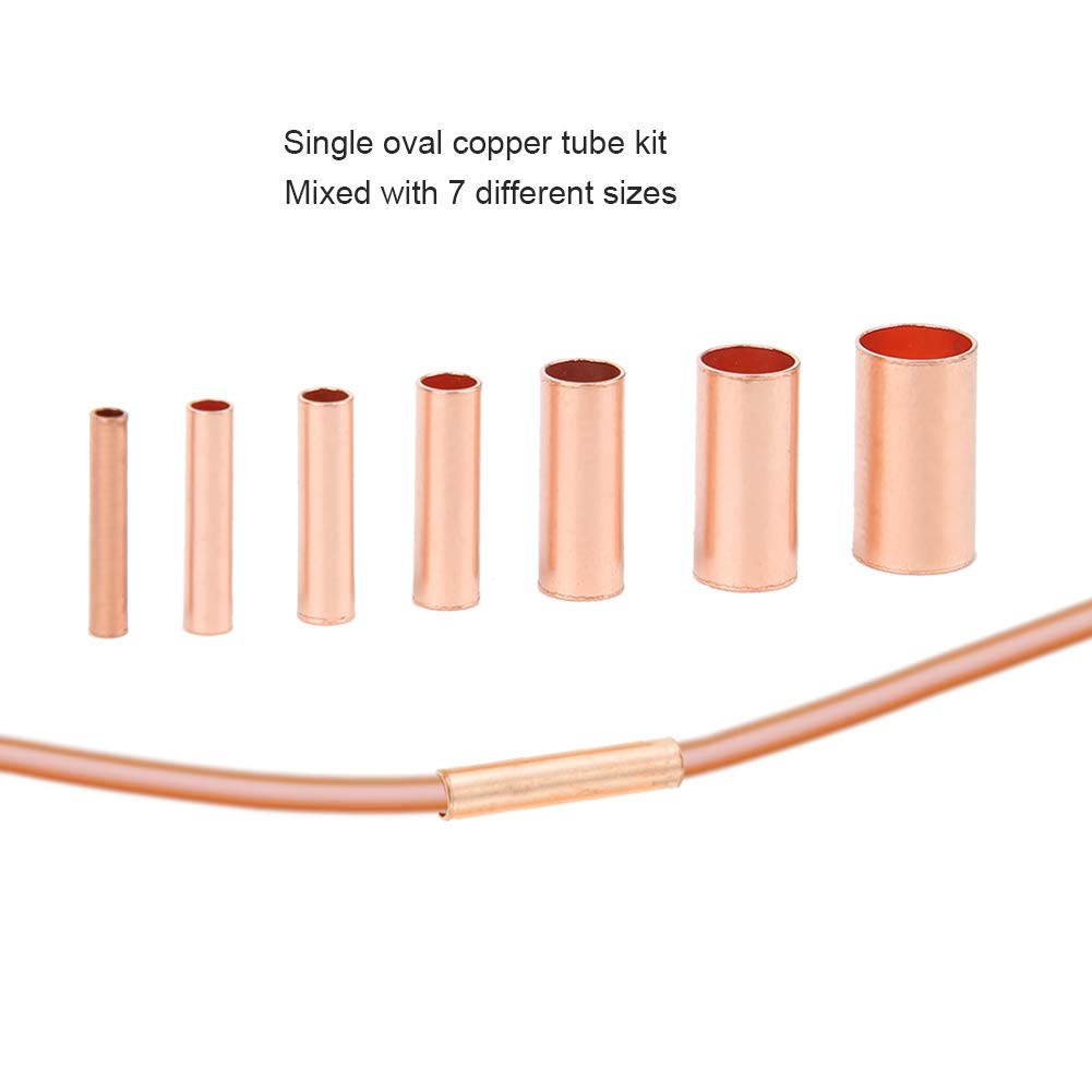 250Pcs Mixed Sizes Copper Tube Connector Copper Tube Connector Kits Terminal Connecting Set Wire Hardware Supplies for Generators and Communication Cables