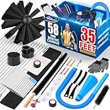 Sealegend 58-Pieces 35-Feet Dryer Vent Cleaner Kit, Dryer Cleaning Tools, Include Omnidirectional Blue Dryer Lint Vacuum Attachment, Dryer Vent Brush, Universal Vacuum & Dryer Adapters