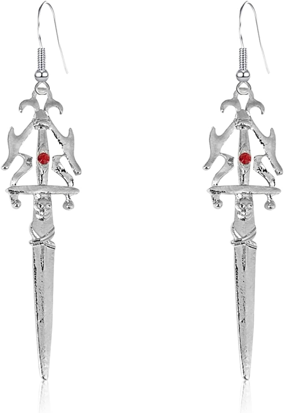 WUWEIJIAJIA Unique Retro Gothic Long Sword Hook Earrings Vintage Silver Punk Style Knife Dangle Drop Earrings for Women Trendy Men Statement Jewelry Gifts
