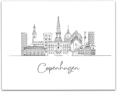 Vista 257 de París Skyline - Decoración de pared para sala de estar, arte de pared en blanco y negro, cuadros de pared de horizonte europeo para sala de estar