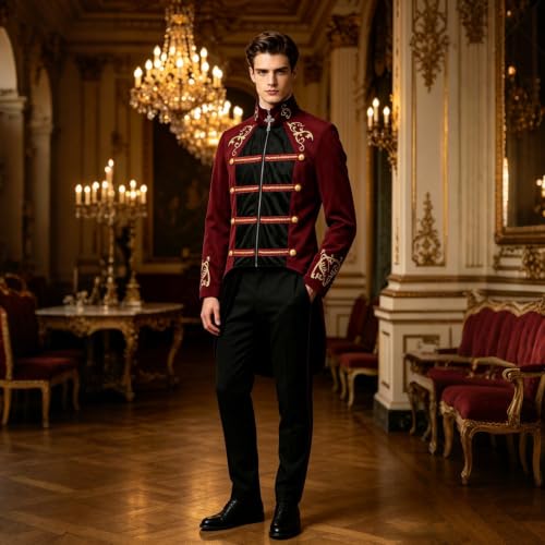 Chaqueta steampunk para hombre abrigo gótico victoriano medieval 2