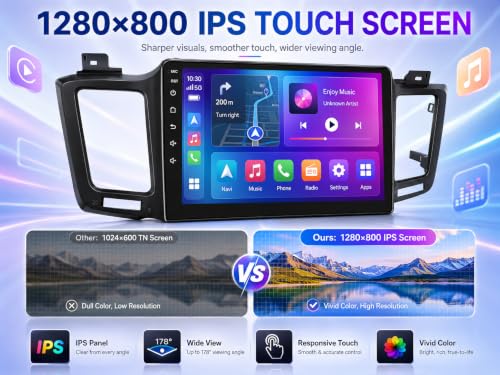 Image of 4+64GB Android Car Radio Stereo for Toyota RAV4 2013-2018: 10.2 inch 1280 * 800 Touchscreen Wireless Carplay Android Auto Backup Camera Mirror Link GPS Bluetooth 5G WiFi FM DSP RDS