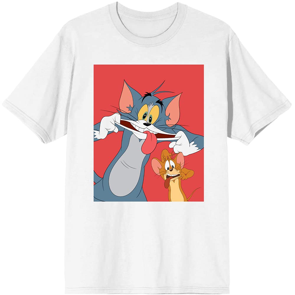 BioworldTom & Jerry Classic Cartoon Characters Mens White Graphic Tee Shirt
