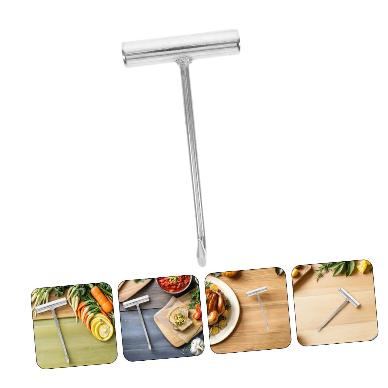 Ganci Impugnatura Ergonomica in Acciaio Inossidabile 5pezzi a Forma di T per Carne per Macelleria e Barbecue, per Ristorante e Cucina