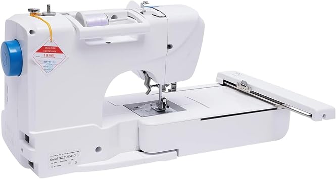 Commercial Embroidery Machine for Clothing and Bedding, Automatic Embroidery Machine - Computerized with 75 Built-in Designs, 4 x 9.2 Embroidery Area, for Beginners