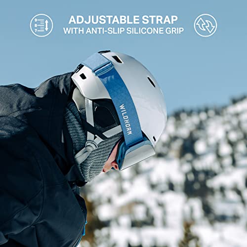 Wildhorn  Outfitters Pipeline Ski Goggles - Wide View Anti-Fog Cylindrical Snowboard Goggles - 100% Uv Protection Magnetic Quick-Change Lens Snow Goggles For Men & Women, Smoke Blue Silver, Adult #TOP4