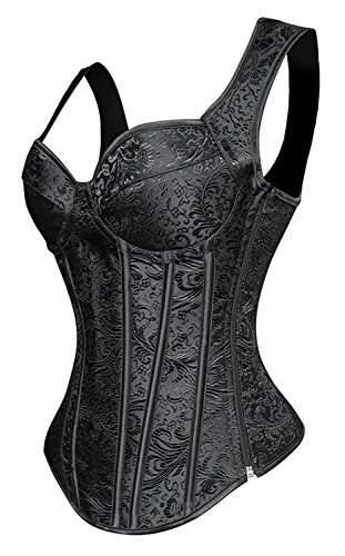 Plus Size Women's Zipper Strap Corset Top Lingerie