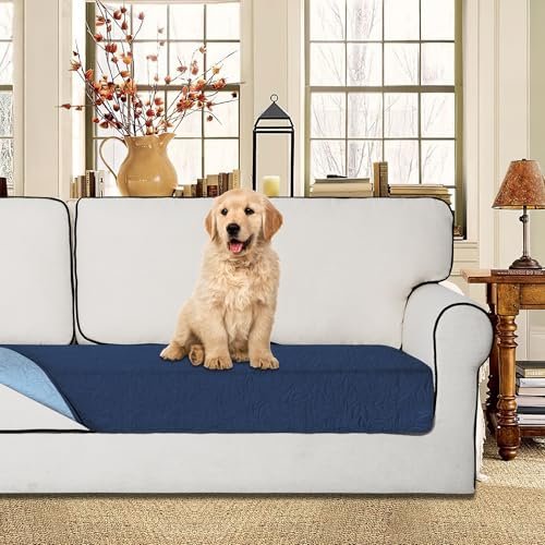 Easy-Going Waterproof Dog Bed Cover Reversible Leak Proof Pet Blanket Replacement Mat for Furniture Washable Couch Cover Sofa Cover for Dogs Cat(30x70 Inch, Dark Blue/Light Blue) Easy-Going Waterproof Dog Bed Cover Reversible Leak Proof Pet Blanket Replacement Mat for Furniture Washable Couch Cover Sofa Cover for Dogs Cat(30x70 Inch, Dark Blue/Light Blue) - Image 2