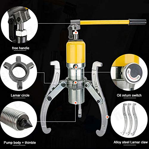 Ściągacz hydrauliczny 20T – ściągacz do łożysk z głowicą pompy, zintegrowany ściągacz piasty koła 3-ramiennego do użytku samochodowego i przemysłowego
