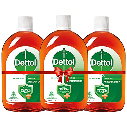 Image of Dettol Antiseptic Disinfectant liquid for First aid, Surface Cleaning and Personal Hygiene, 550ml Each (Pack of 3)