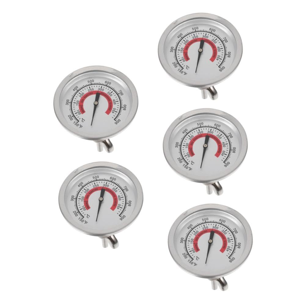 INOOMP 5pezzi Termometro Da Bbq Con Indicatore Di Temperatura Bimetallico Per Grill e Forno Misuratore Per Cottura Precisa Strumento Per Cucina Casalinga e Ristoranti Facile Lettura e
