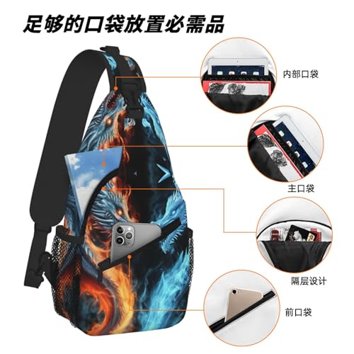 Bolso morral Ice and Fire Dragons para hombro y pecho miniatura 6