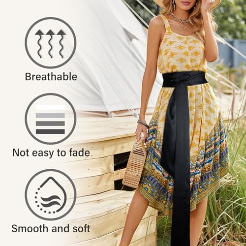 Women's Belt, Ladies Wedding Bow Satin Sash Waist Belt, Double Side Dress Bridal Belt for Party Special Occasion3