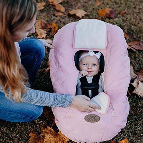 Cozy Cover Infant Car Seat Cover - The Industry Leading Infant Carrier Cover Trusted by Over 5.5 Million Moms Worldwide for Keeping Your Baby Cozy & Warm (Black)
