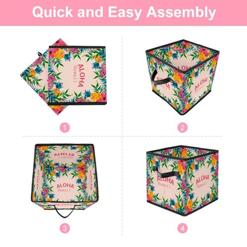 Boîte de rangement pliable fleurie pour placard et chambre