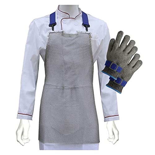 Tablier et gants métalliques de protection contre les coupures pour l'industrie du verre