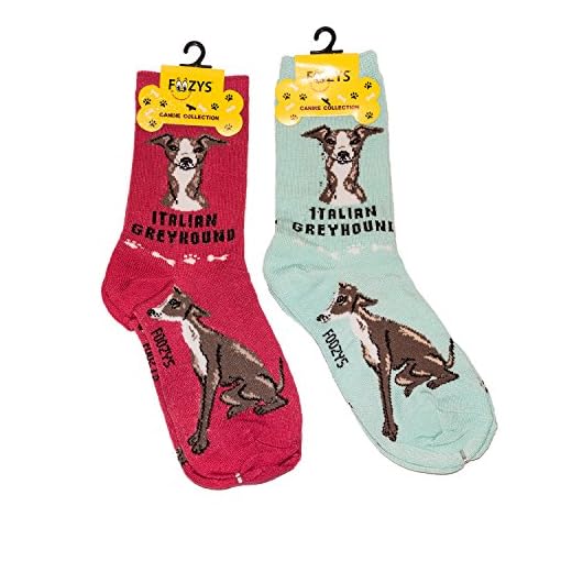 Foozys Unisex Crew Socks | Canine/Dog Collection | Italian Greyhound