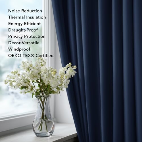 Image of Deconovo Black Out Curtains 63 Inches Long for Living Room and Bedroom