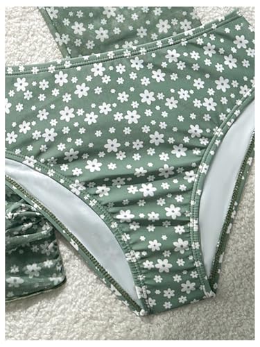 GORGLITTER Girl's Swimsuit 4 Piece Floral Wrap Bathing Suit with Kimono and Cover Up Skirt4