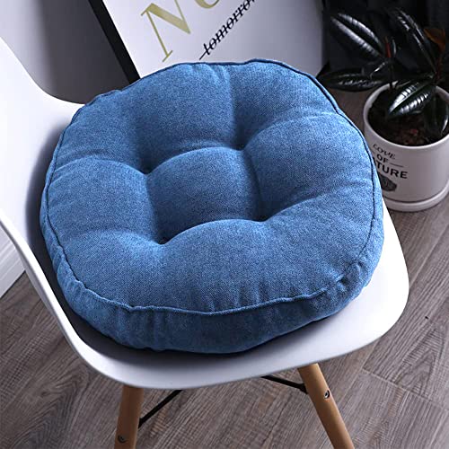 vctops Round Chair Pad Seat Cushion Solid Color Soft Chair Pads Comfy Velvet Cushion Pillow for Kitchen Dining Office Chair Kids Reading (Dark Blue,Diameter 16