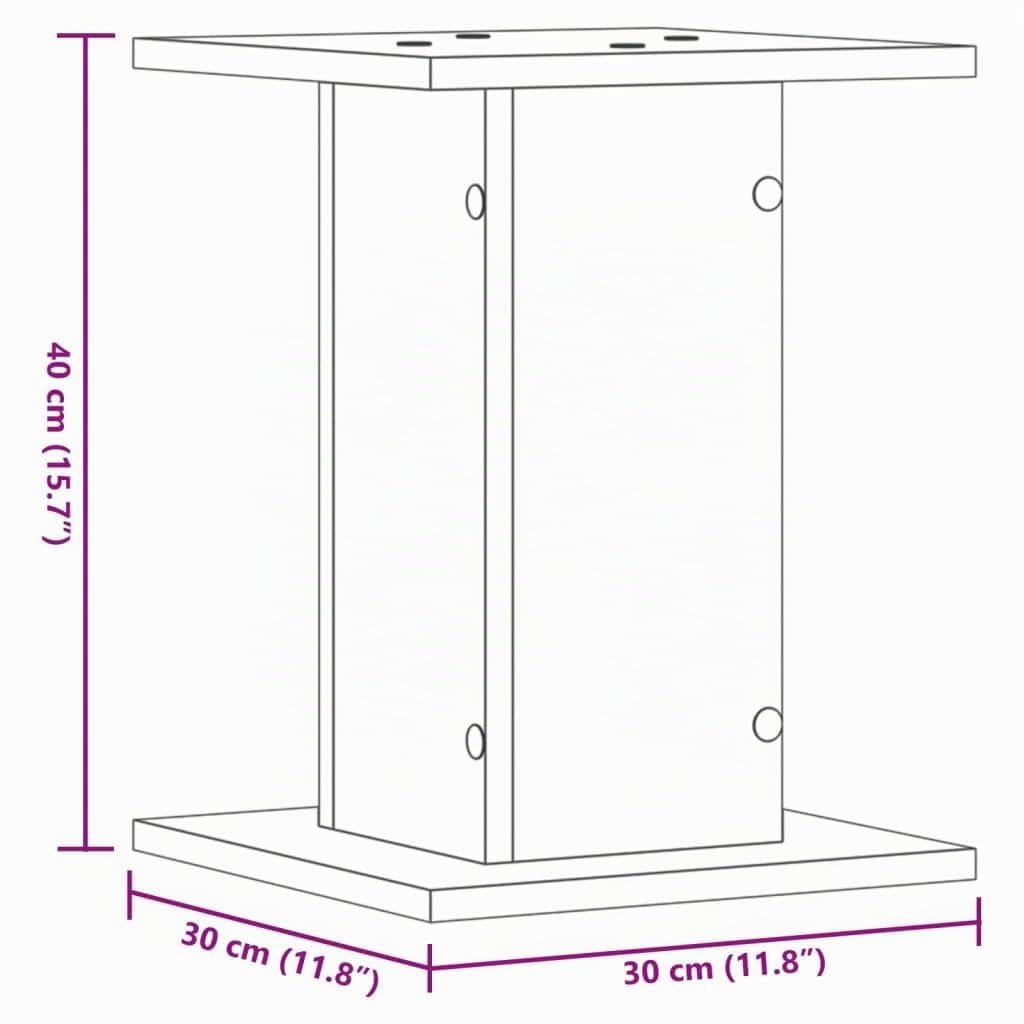 Lot de 2 Support d'enceinte, Support de Haut-Parleur Pieds d'enceinte Supports pour Enceinte 2 pcs chêne fumé Bois d'ingénierie