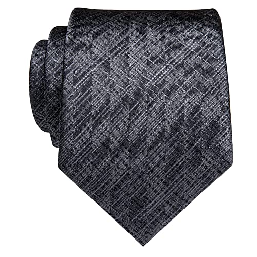Image of YourTies Men's Neckties Striped Tie and Plaid Neckties for Men Woven Silk Tie Gold Tie Clip Set