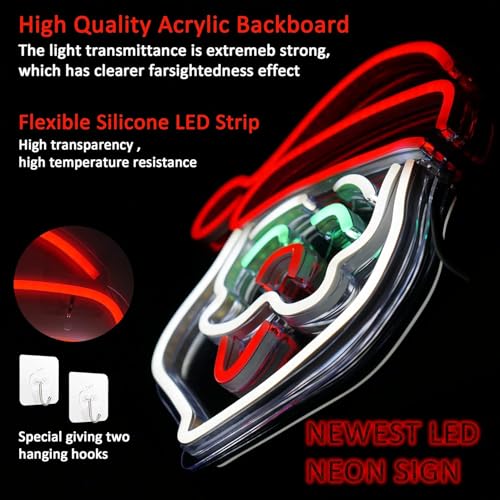Image of Christmas Neon Sign, LED Neon Lights for Wall Decor, USB Neon Night Light Sign for Home Christmas Party Decor Christmas Gift Holiday Door Porch Decoration (Santa Claus)