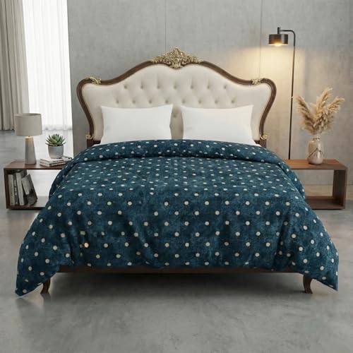 Image of BELVOSTUM280 TC Luxurious Glace Cotton Duvet Cover /Comforter Cover /AC Quilt Cover King Size /Dohar /90 X100 Inches - (Blue.)