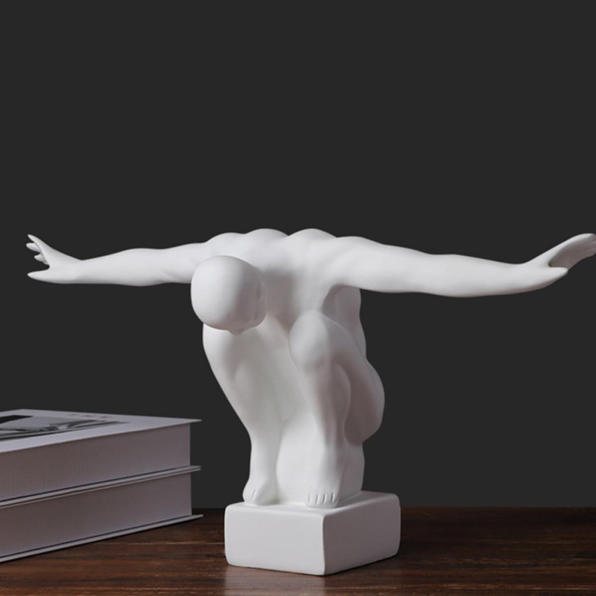 jojofuny Escultura Nórdica de Resina en Color Claro para Oficina y Estudio