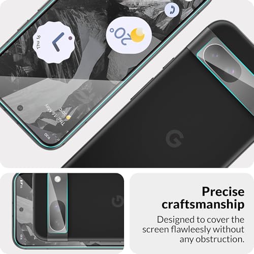 Image of FIRST MART Military-Grade Tempered Glass Compatible with Google Pixel 8a 5G (6.1 Inch) With Clear Camera Lens Protector & Installation Kit | Edge-to-Edge Protector Coverage | Clear