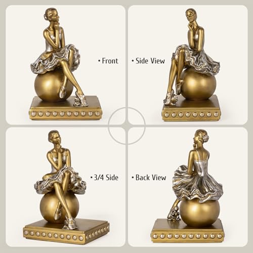 Figura de bailarina sentada en resina para decoración miniatura 6