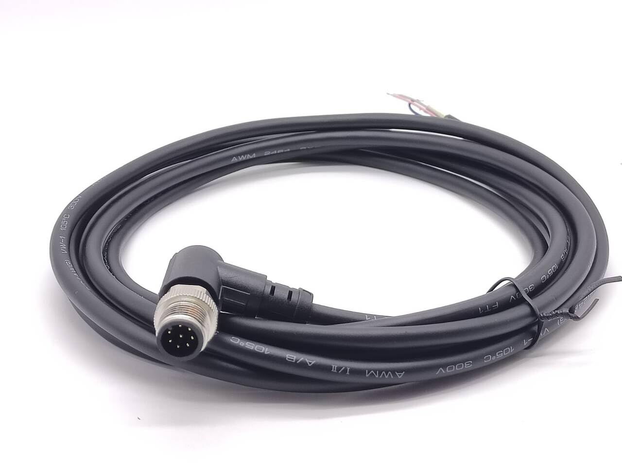 10pcs M12 8 Pins Male Connector Cable A Code Right Angle Aviation Sensor Circular Connector Industrial Molding Electrical Cable AWG24 IP67 Waterproof