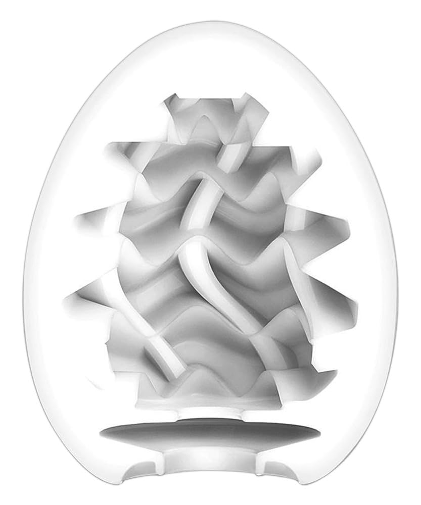 Tenga Œuf Wavy II Masturbateur Blanc 7 cm