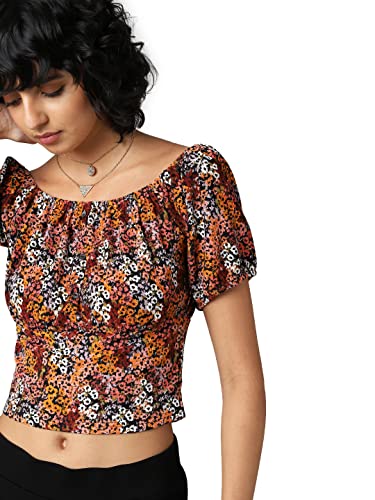 Image of ONLY Women's Polyester Printed Regular Fit T-Shirt