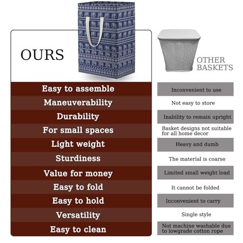 Image of Waterproof Laundry Hamper Collapsible Laundry Basket Extended Cotton Handle Laundry Bag Large Clothes Storage Toy Organization for Bathroom Bedroom Laundryroom College Dorms