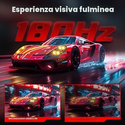 Monitor Gaming 27 Pollici, Curvo 1500R 2560X1440 (QHD), 180HZ 1ms Mornitor, DCI-P3 90%, Pannello ultra Sottile, Inclinazione Regolabile, Supporta HDMI/DP - Monitor - Immagine 3
