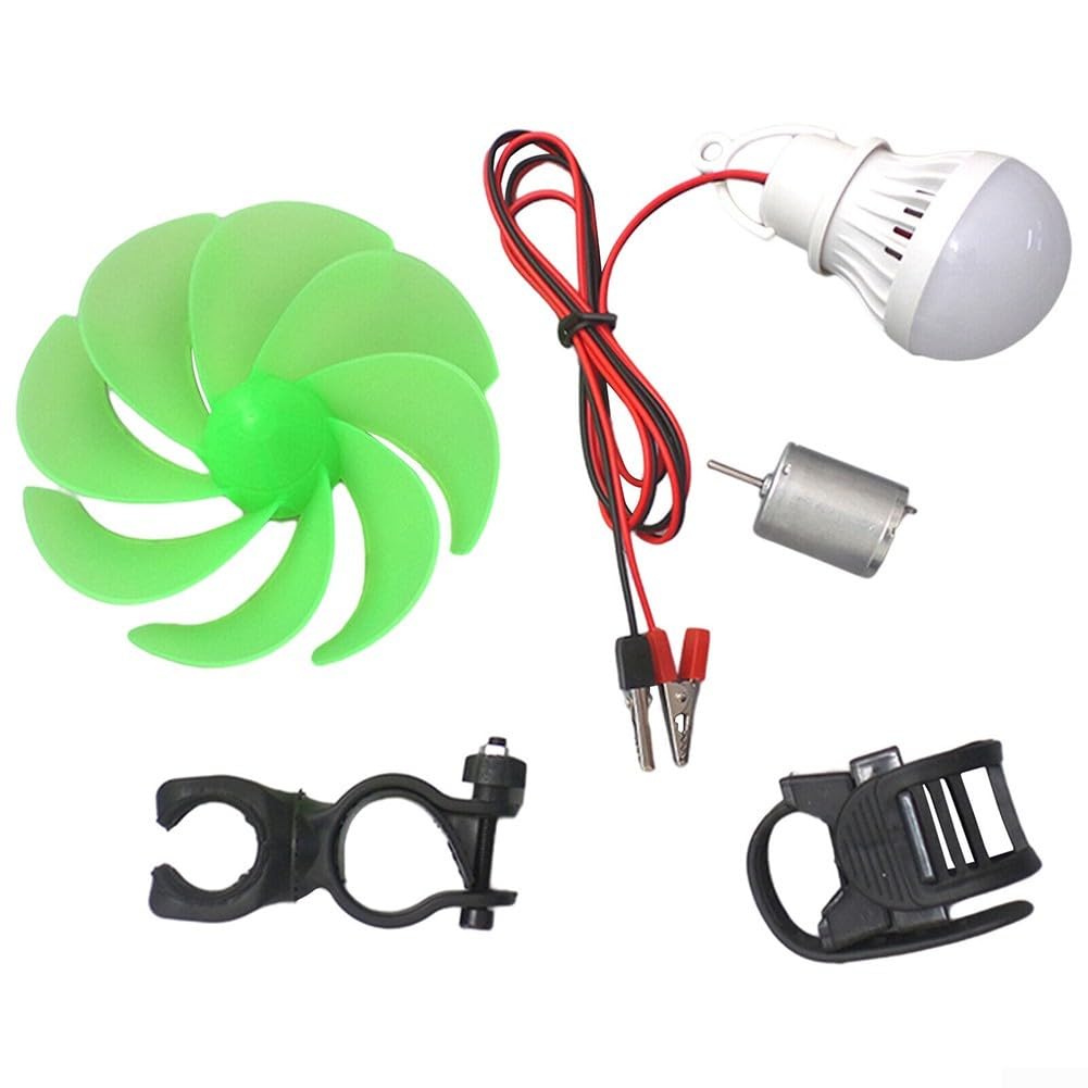 Générateur d'éolienne, mini lame de moteur d'éolienne avec ampoule, kit de bricolage, éolienne, générateur d'énergie alternative pour l'éducation