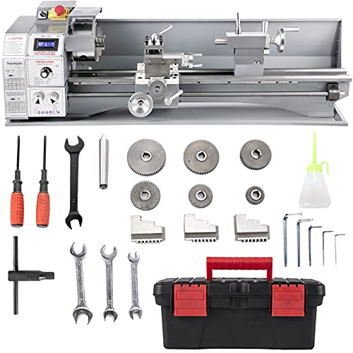 VEVOR Mini Drehbank 220x600mm Drehmaschine Metall 750 W Mini...