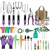 Garden Tools Set 83 Piece, Succulent Tools Set Included, Heavy Duty Aluminum Gardening Tools for Gardening, Non-Slip Ergonomic Handle Tools, Storage Tote Bag, Gifts Tools for Women