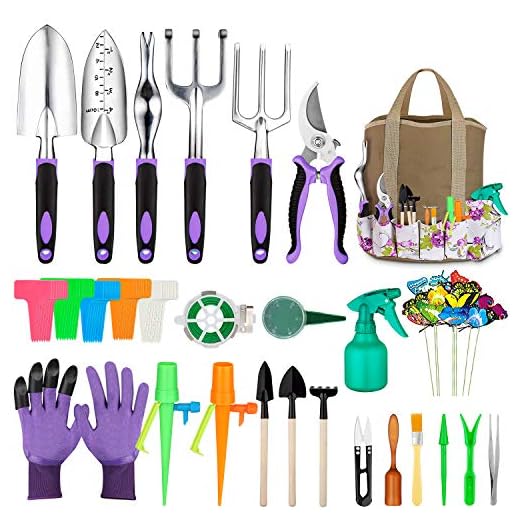 Tudoccy Garden Tools Set 83 Piece, Succulent Tools Set Included, Heavy Duty Aluminum Gardening Tools for Gardening, Non-Slip Ergonomic Handle, Durable Storage Tote Bag, Gifts for Men Women