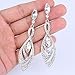 BriLove Fashion Dangle Earrings for Women Crystal Gorgeous Twisted Dual Teardrop Chandelier Jewelry for Party Prom Clear Silver-Tone