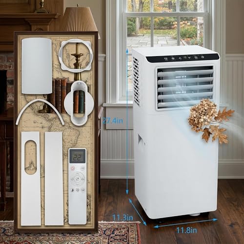 Image of 8,000 BTU Portable Air Conditioner with Dehumidifier & Fan, Compact AC Unit Cools Rooms up to 350 Sq.Ft, 24H Timer, Remote Control for Home, Office, Bedroom