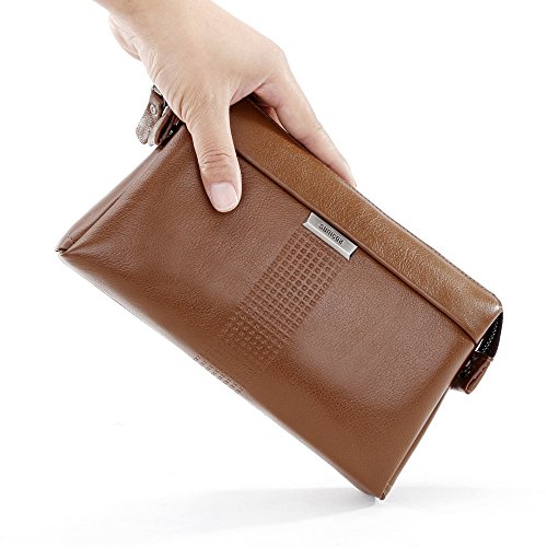 Men's Genuine Leather Big Wrist Clutch Bags Business Handbag High-capacity Soft4
