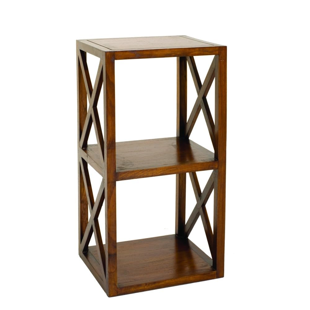Lauren - Étagère Marron 2 Cases 40 cm croisillons Bois Mindi