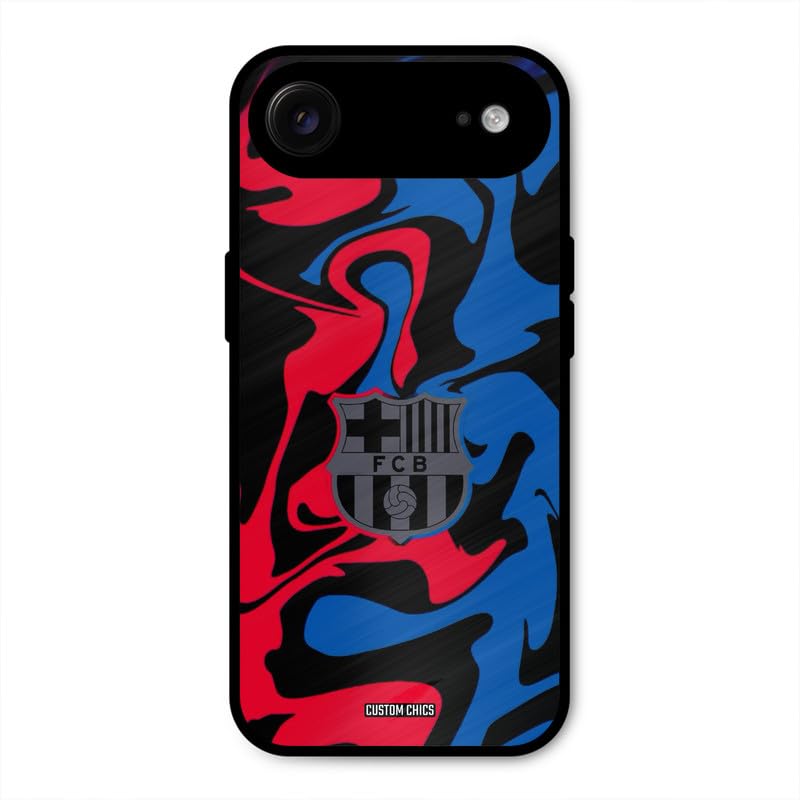 Image of PrintShield FC Barcelona Comic Back Cover for iPhone Air, Shockproof Printed Phone Case with Soft TPU Sides & Anti-Slip Grip